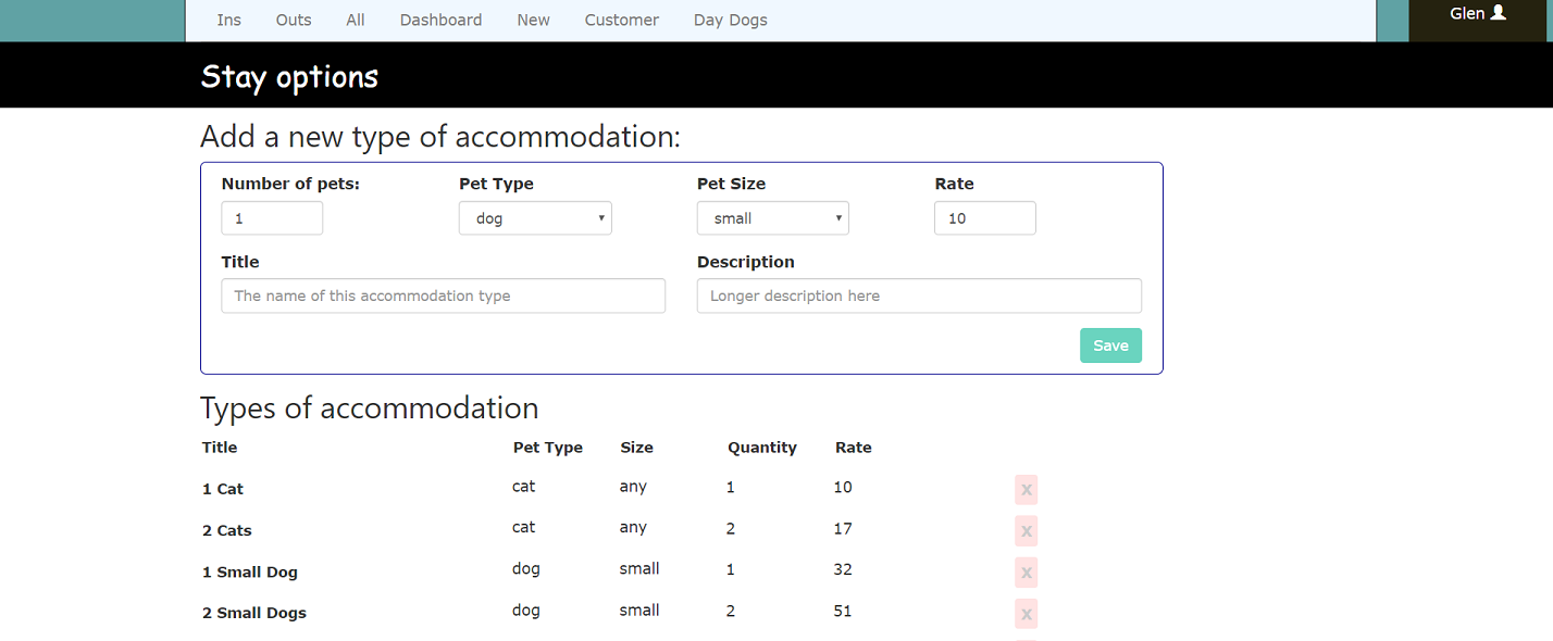 Create and edit your types of accommodation options